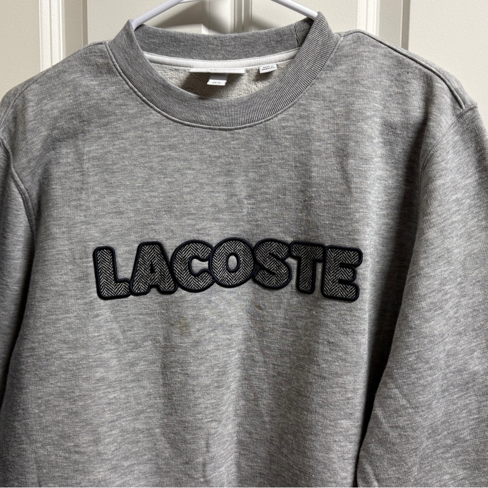Lacoste Men's Crewneck Sweater in Gray, M